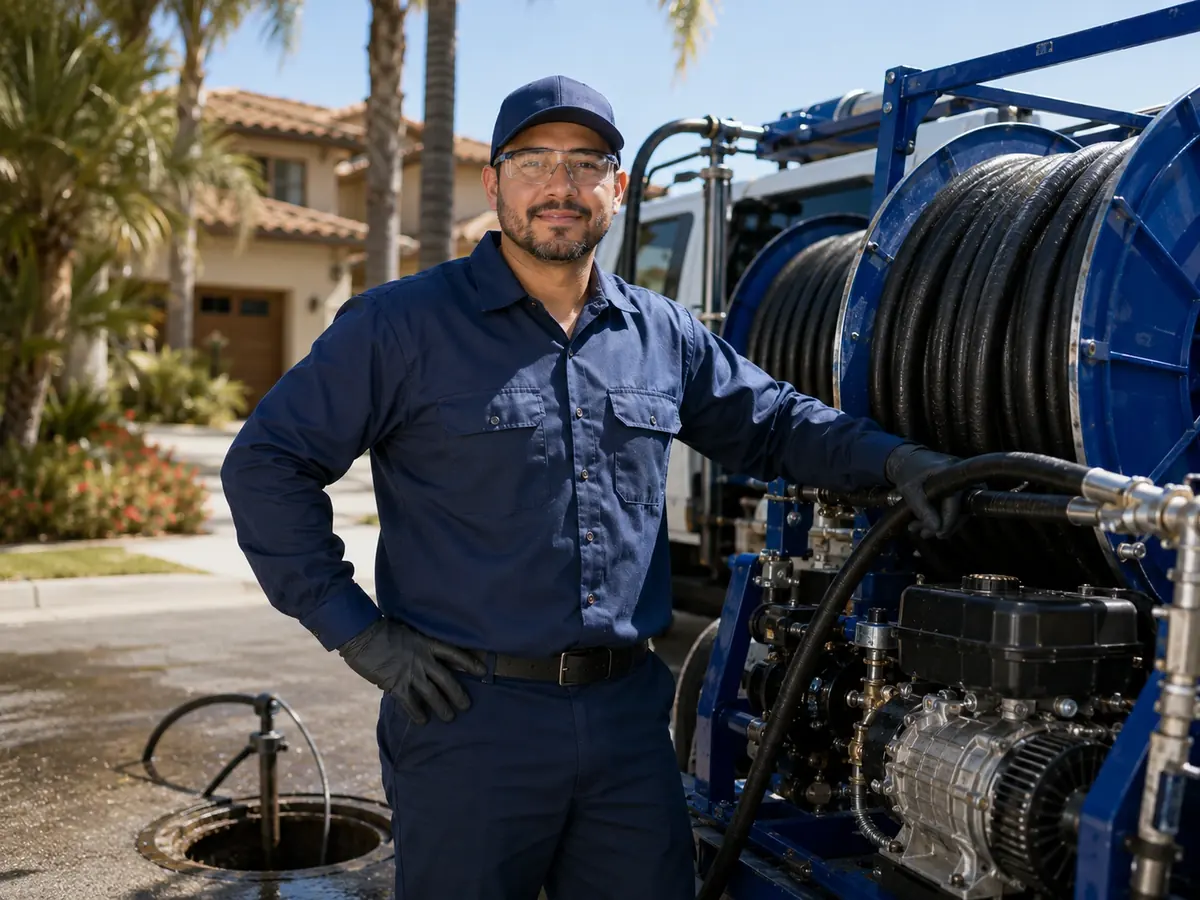 Hydro jet sewer cleaning in Vista