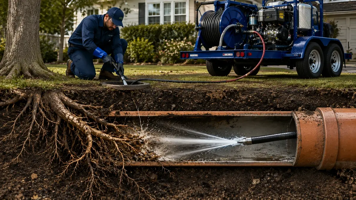 Tree Root Removal with Hydro Jetting in Vista